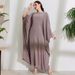 Muslim Dress Women's Clothing Elegant Muslim Dress With Batwing Sleeves Modest Long Skirt For Women_ecoleips.com