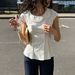 Women's New Fashion Temperament Round Neck Pullover Slim-fitting Versatile Small Flying Sleeve Top_ecoleips.com