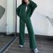 Women's Casual Two-Piece Set - Loose Fit Zip-Up Hoodie & Straight Leg Pants, Streetwear Outfit (11 Colors, XS-XXXL) Wrinkle-Free_ecoleips.com
