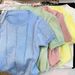 Women's Clothing Summer New Style Slim Fit Knitted T-Shirt Short Sleeve Stylish Design Versatile Niche Simple Top_ecoleips.com
