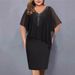 Women's Fashionable Trendy Solid Color V Neck Mid Sleeve Casual Dress Plus Size Summer_ecoleips.com