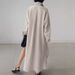 Women's Clothing Spring And Autumn Solid Color Long Sleeve Split Dress_ecoleips.com