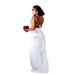 Women's Summer Sexy Backless Bodycon Dress With Feather Trim & Tie Detail - Sleeveless Long Dress For Women_ecoleips.com
