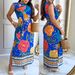 Women's Clothing New Women's Dark Green Animal And Plant Print Sleeveless Slim Side Slit Long Skirt Positioning Belt Required_ecoleips.com
