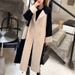 "Trendy Wool-Like Trench Coat For Women – Mid-Length Polyester Blend Overcoat With Polo Collar, Slim-Fit & Versatile (Multiple Colors)"_ecoleips.com