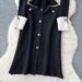 "Elegant Long Sleeve Maxi Dress With Metallic Buttons – Slim Waist & Side Slit For Timeless Sophistication"_ecoleips.com