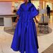 Plus-Size Casual Maxi Dress With V-Neck & Puff Sleeves – High Waist Flowy Dress For Women (1XL-5XL, Pure Color & Street Style)_ecoleips.com