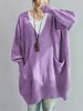 Women Plus Size Lightweight Breathable V Neck Oversized Knit Tunic Long Sleeve Multi Pockets Loose Knit Sweater_ecoleips.com