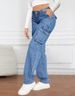 K New Retro Mid Waist Multi Pocket Workwear Jeans For Women's Casual Straight Leg Pants_ecoleips.com
