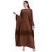Women's Clothing Elegant Muslim Long Dress With Batwing Sleeves And Round Neck Fashionable Robe Style Polyester Gown_ecoleips.com