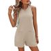 Summer New Sexy Backless Sleeveless Jumpsuit For Women, Loose Fit Casual Romper With High Waist For Outdoor Vacation_ecoleips.com