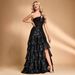 Elegant Off-Shoulder Dress for Women European American Style with Luxurious Slit for Cocktail Parties Banquets Graduation Cake Skirts_ecoleips.com