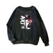 2024 Autumn Winter New Korean Style Cartoon Print Loose Student Class Uniform Fleece Round Neck Sweatshirt For Women_ecoleips.com