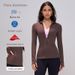 Lycra Autumn And Winter Sports For Women, Elastic Zipper Running Fitness Long Sleeve Yoga Top Jacket_ecoleips.com