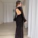 Women New Fashion Round Neck Lace Elegant Slim Fit Sexy Backless Formal Evening Party Prom Gown Dress_ecoleips.com