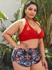 Verve New Women's Sexy Printed Plus Size Bikini Two-Piece Swimsuit_ecoleips.com