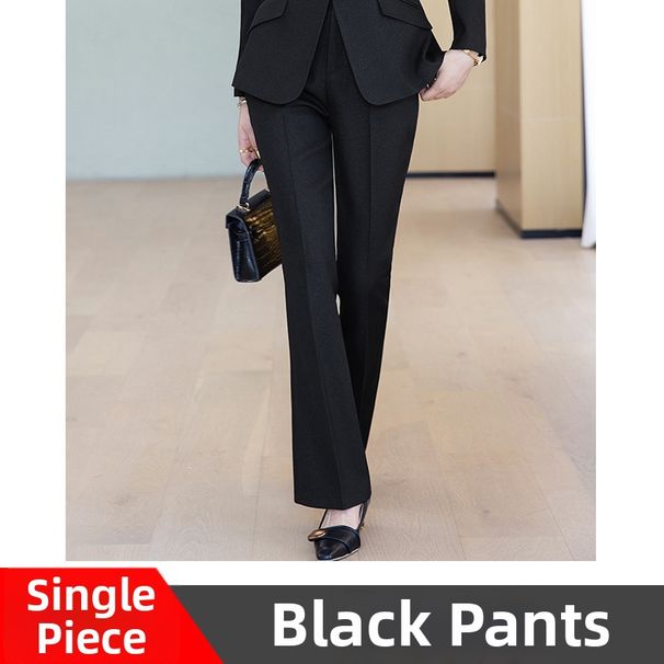 Women's Tailored Suit Set Slim Fit Blazer And Pants Business Classic Colors Poly Viscose Blend S-4XL_ecoleips.com
