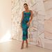 Women's Sleeveless Slim Fit Printed Dress One Shoulder Neck Design Backless Slit Summer Spring New Style Fashionable Evening Gown_ecoleips.com
