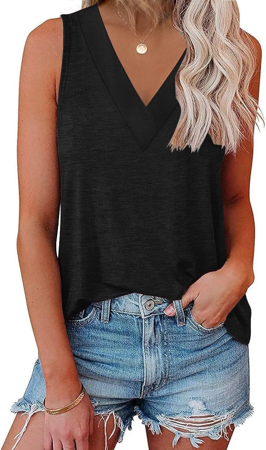 2026 Women Cute V Neck Sleeveless Waist Cinched Casual Basic Vest_ecoleips.com
