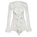 Women's Clothing Women's V Neck Slim Fit Tie Up Ruffle Bell Sleeve Dress Style Autumn For Formal & Casual For Women_ecoleips.com