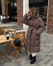 "Tailored Wool-Blend Trench Coat – Slim-Fit Longline Overcoat With Bio-Down Filling, Winter Warmth In Dark Brown & Ivory"_ecoleips.com