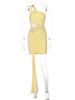 Hugcitar One Shoulder Strap Backless Solid Ruched Patchwork Lace Shirring Sexy Mini Dress Summer Fashion Outfit Vacation Party_ecoleips.com