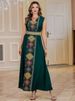 K Embroidered Long Robe Light Luxury Evening Dress Two-piece Dress Set_ecoleips.com
