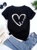 European And American Cross-border Foreign Trade Wholesale Clothing, Simple Heart-shaped Round Neck Plus-size_ecoleips.com