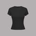 Essential Stretch High-Neck Slim Fit T-Shirt For Women - Soft Knit Basic Top For Casual & Chic Style_ecoleips.com