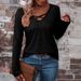 Autumn/Winter: Women's Casual, Simple-Style Garment With A V-Neck Design, Crossed Long Sleeves, Made Of Cotton In A Soli_ecoleips.com
