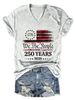 1776 We The People 250 European Station Fashionable And Unique Women's V-neck Short-sleeve T-shirt_ecoleips.com
