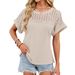 European And American Cross-Border Trade 2026 Spring/Summer New Round Neck Lace Trim Loose Short Sleeve T-Shirt_ecoleips.com
