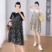 Summer Two-Piece Set Floral Loose Mid-Length Maternity Dress_ecoleips.com