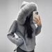 Oversized Hooded Knit Cardigan – Chunky Collar, Zip-Front, Long Sleeve (Beige/White/Blue/Pink/Gray/Black, One Size Fits Most)_ecoleips.com