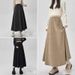 Maternity A-Line Maxi Skirt – Winter Pregnancy Outfit (Black/Khaki/Charcoal, Polyester-Spandex Blend, Plus Size Friendly, No Maternity Band)_ecoleips.com