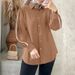Women Long Lantern Sleeve Tops Muslim Solid Color Casual Shirts Elegant Work Shirts_ecoleips.com