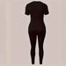 Women's Fashion Tight-Fitting T-Shirt And Pants Set Short-Sleeved Clothing Outfit For Women_ecoleips.com