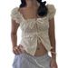 European And Lace-Up Hot Tube Lace Trim American Vest Ruffled Edge Girl Style Top_ecoleips.com
