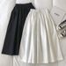 Women Black Skirt Midi High Waist Korean Style Pleated A Line Vintage Clothing 2026 New Summer Casual Fashion Ladies Work Wear_ecoleips.com