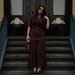 Women's Ruched Panel Round Neck Short Sleeve Casual Midi Dress – Elegant Summer Gown 2026_ecoleips.com