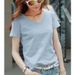 Jiezhe Cotton T-Shirt For Women Loose-Fitting, Solid Orange Color With V-Neck Design And Short Sleeves; Perfect As A B_ecoleips.com