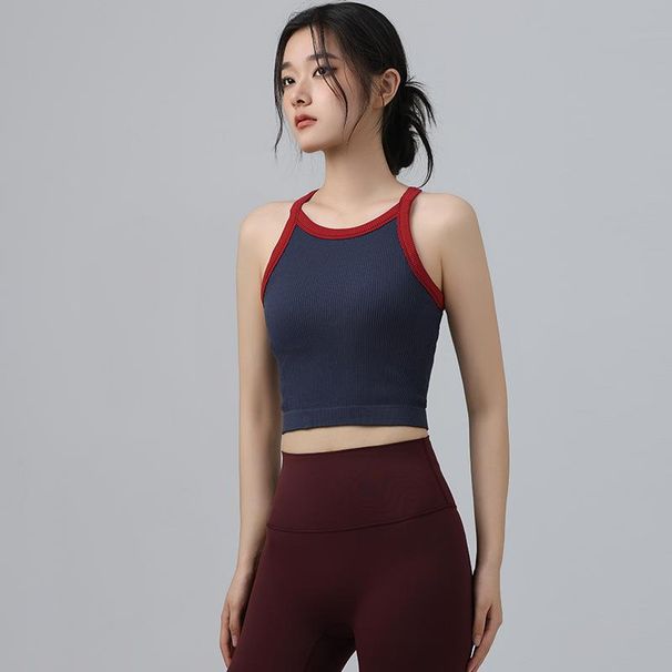 K Sports Vest With Chest Cushion, Gathering And Shock-absorbing Running Underwear, Wearing Retro Yoga Clothes, Cross Shaped Bra_ecoleips.com