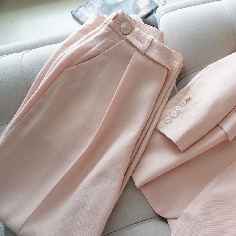 Women's Clothing warm spring healing color shimmer texture pieces heavy industry slim silhouette suit_ecoleips.com