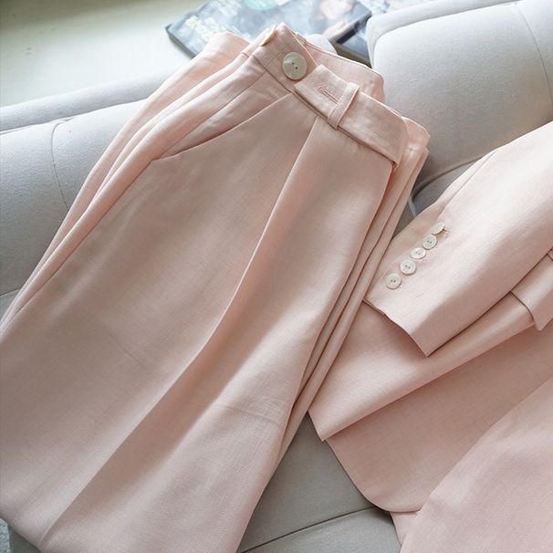 Women's Clothing warm spring healing color shimmer texture pieces heavy industry slim silhouette suit_ecoleips.com