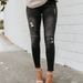 Women's Slim Fit Black Ripped Skinny Jeans – Stretch Pleated Denim Pants With Edgy Style_ecoleips.com