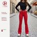 Vintage Red Flare Jeans For Women – High Waist Stretch Denim Pants (S-Xl, Retro 70s Style) Seamless Waistband_ecoleips.com