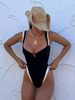 European And American Style Women's One Piece Swimsuit Color Block U Neck Bikini New Bikini029_ecoleips.com