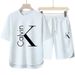 2026 Summer Trendy Brand Round Neck Retro Trendy Short Sleeve Two Piece Set New Sports And Leisure Set_ecoleips.com