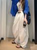 K Wide Leg Curved Knife Pants Women's New Lazy Style Relaxed Feeling Versatile Casual Sports Pants. No Belt_ecoleips.com