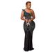 Women's Clothing Women's Fashion Solid Color Hot Diamond Oblique Collar Long Dress Female_ecoleips.com